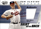 2002 Tom Glavine Donruss Leaf SHIRT OFF MY BACK GAME-WORN JERSEY #SBTGL Atlanta Braves