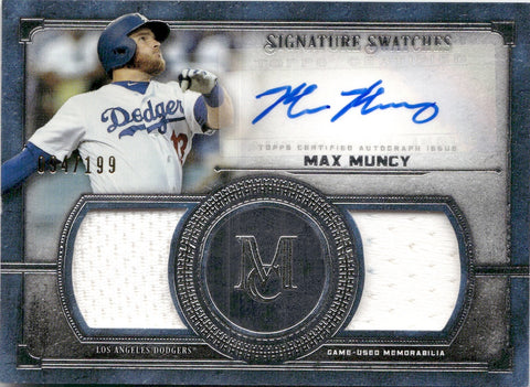 2019 Max Muncy Topps Museum Collection DUAL JERSEY AUTO 094/199 AUTOGRAPH RELIC #SSDA-MM Los Angeles Dodgers