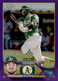 2023 Shea Langeliers Topps Chrome PURPLE REFRACTOR ROOKIE 129/250 RC #175 Oakland A's