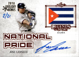 2015 Jose Canseco Leaf Legends of Sport NATIONAL PRIDE AUTOGRAPH 2/21 AUTO 2018 HOLIDAY BONUS #NP-JC1 Cuba