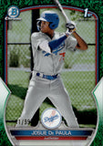 2023 Josue De Paula Bowman Chrome Prospects 1ST BOWMAN GREEN GRASS REFRACTOR 11/99 #BCP-111 Los Angeles Dodgers