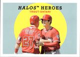 2018 Shohei Ohtani Mike Trout Topps Archives HALOS HEROES ROOKIE RC #303 Los Angeles Angels