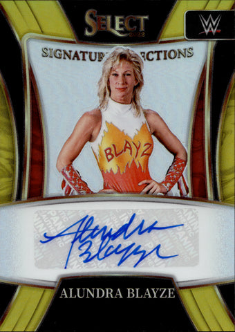 2022 Alundra Blayze Panini Select WWE SIGNATURE SELECTIONS GOLD AUTO 08/10 AUTOGRAPH #SN-ALB WWE Legend HOF