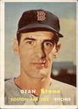 1957 Dean Stone Topps #381 Boston Red Sox BV$8 1