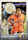 2015 George Springer Topps SERIES 1 GATORADE BATH SP PHOTO VARIATION #318 Houston Astros