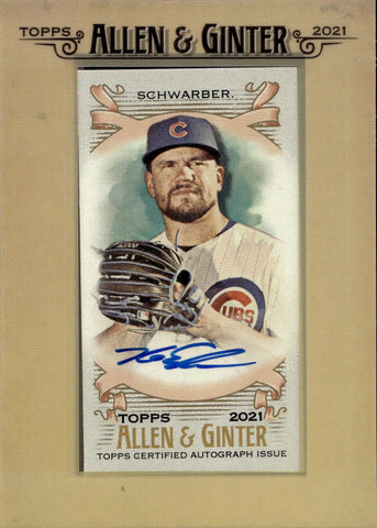 2021 Kyle Schwarber Topps Allen & Ginter MINI FRAMED AUTO AUTOGRAPH #FMA-KS Chicago Cubs