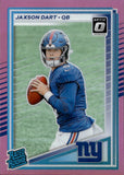 2025 Jaxson Dart Panini Donruss Optic RATED ROOKIE PINK PRIZM RC #400 New York Giants