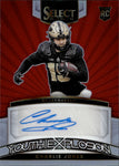 2023 Charlie Jones Panini Select Draft Picks RED YOUTH EXPLOSION ROOKIE AUTO AUTOGRAPH RC #YS-CJO Cincinnati Bengals