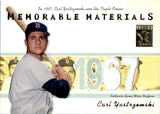 2002 Carl Yastrzemski Topps Tribute MEMORABLE MATERIALS GAME-WORN JERSEY #MEM-CY Boston Red Sox