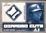 2003 Alfonso Soriano Fleer Flair DIAMOND CUTS GAME-WORN JERSEY #DC-AS New York Yankees