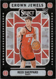 2024-25 Reed Sheppard Panini Select CROWN JEWELS PRIZM ROOKIE RC #1 Houston Rockets