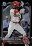 2025 Ryan Mitchell Bowman Draft Chrome BLACK REFRACTOR 1ST BOWMAN 09/10 #BDC-77 St. Louis Cardinals *NRMT Surface*