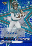 2025 Travis Hunter Panini Rookies & Stars TRUE BLUE ROOKIE AUTOGRAPH 70/99 RC AUTO #186 Jacksonville Jaguars
