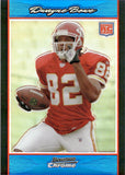 2007 Dwayne Bowe Bowman Chrome BLUE REFRACTOR ROOKIE 140/150 RC #BC78 Kansas City Chiefs