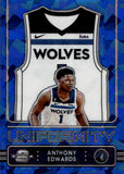 2022-23 Anthony Edwards Panini Contenders Optic UNIFORMITY BLUE CRACKED ICE PRIZM 73/75 #18 Minnesota Timberwolves