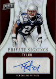 2025 Ty Law Panini PRIVATE SIGNINGS SILVER PRIZM AUTOGRAPH 34/52 AUTO #TL New England Patriots