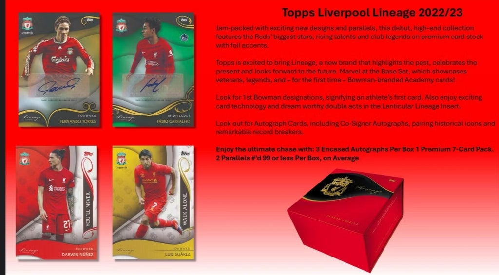 2022-23 Topps Liverpool Lineage Soccer Hobby, 6 Box Case