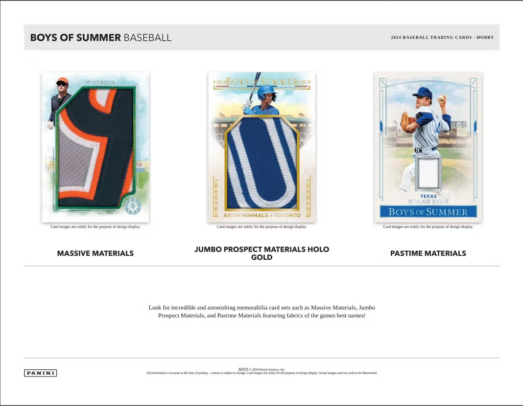 2024 Panini Boys of Summer Baseball Hobby, Box *RELEASES 8/23*