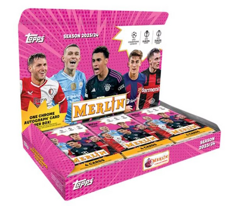 2023-24 Topps UEFA Club Competitions Merlin Chrome Soccer Hobby, Box *RELEASES 9/20*