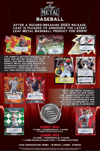 2024 Leaf Metal Baseball Hobby, 12 Box Case *RELEASES 10/25*