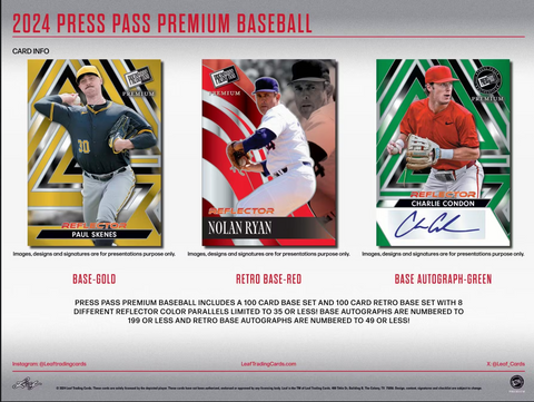 2024 Press Pass Premium Baseball Hobby, 10 Box Case *RELEASES 11/15*