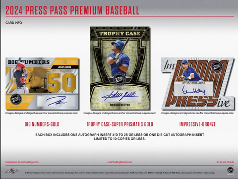 2024 Press Pass Premium Baseball Solo Plus, 50 Pack Case *RELEASES 11/15*