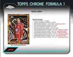 2024 Topps Chrome Formula 1 F1 Racing Qualifying Lap, 20 Box Case