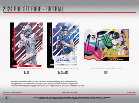 2024 Pro Set Pure Football Hobby, Solo Pack *RELEASES 12/27*