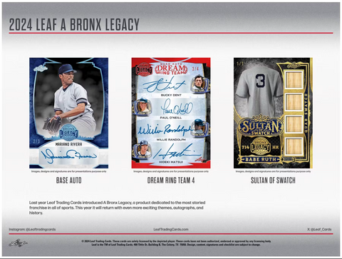 2024 Leaf A Bronx Legacy Baseball Series 2 Hobby, 10 Box Case *RELEASES 12/13*