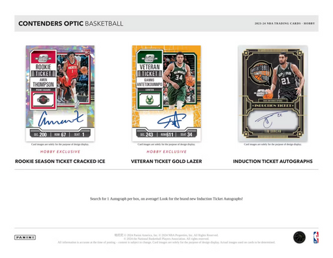 2023/24 Panini Contenders Optic Basketball Hobby, 20 Box Case *RELEASES 1/3*