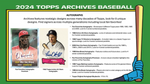 2024 Topps Archives Baseball Hobby, 10 Box Case