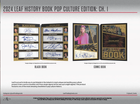 2024 Leaf History Book Pop Culture Edition Chapter 1 Hobby, 10 Box Case