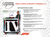 2024 Topps Dynasty Formula 1 F1 Racing Hobby, 5 Box Case