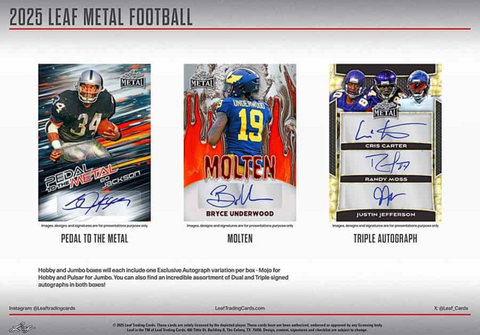 2025 Leaf Metal Football Jumbo, 8 Box Case *RELEASES 5/30*