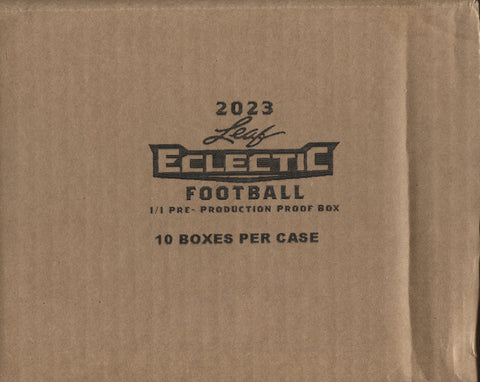 *NEW* 2023 Leaf Eclectic Football 1/1 Pre-Production Proof, 10 Box Case
