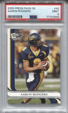 2005 Aaron Rodgers Press Pass SE ROOKIE RC PSA 9 #40 Green Bay Packers 1840