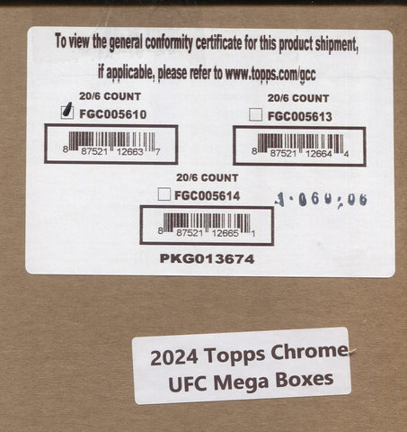 2024 Topps Chrome UFC, 20 Mega Box Case