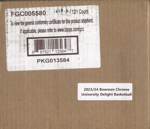 *LAST CASE* 2023-24 Bowman University Chrome Basketball Delight, 12 Box Case