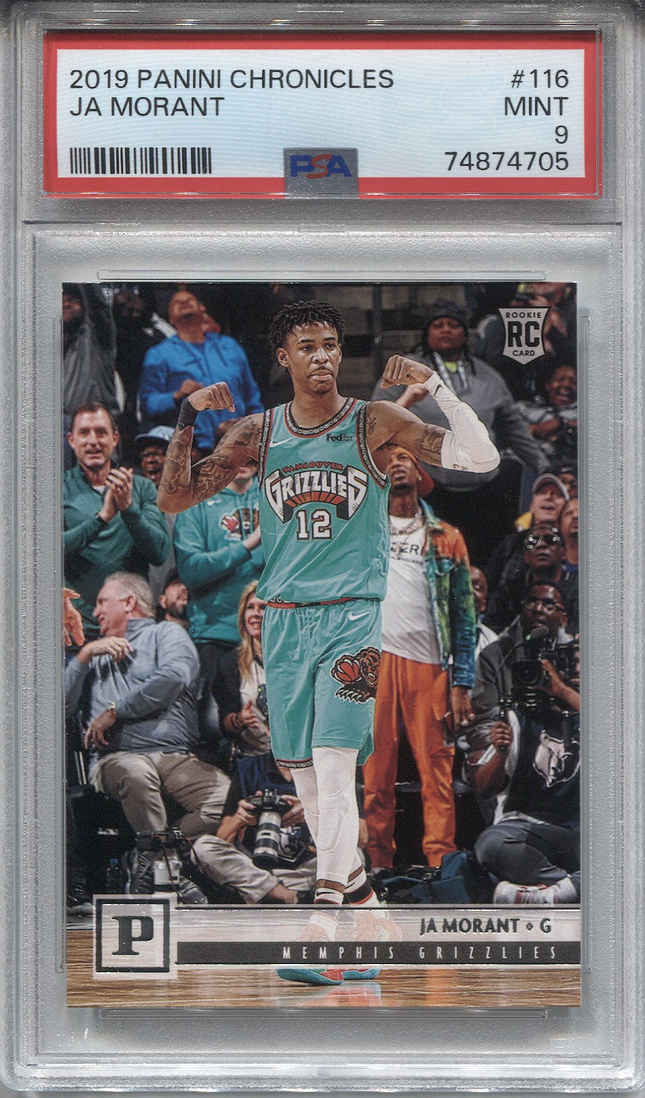 2019-20 Ja Morant Panini Chronicles ROOKIE RC PSA 9 #116 Memphis Grizz