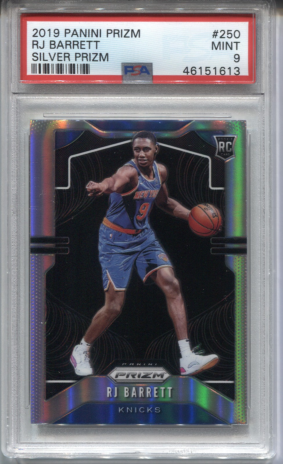 2019-20 RJ Barrett Panini Prizm HOLO SILVER ROOKIE RC PSA 9 #250 New Y