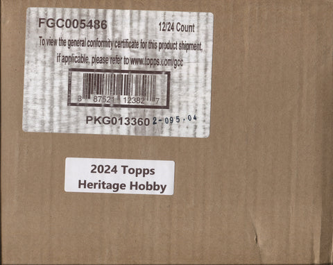 2024 Topps Heritage Baseball Hobby, 12 Box Case