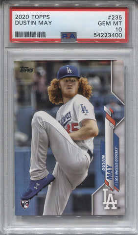 2020 Dustin May Topps Series 1 ROOKIE RC PSA 10 #235 Los Angeles Dodgers 3400