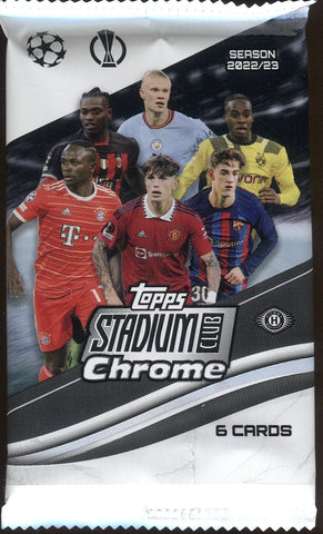 2022-23 Topps UEFA Club Competitions Stadium Club Chrome Soccer Hobby, Pack
