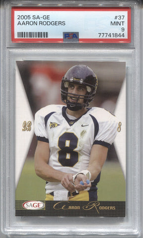 2005 Aaron Rodgers Sage ROOKIE RC PSA 9 #37 Green Bay Packers 1844
