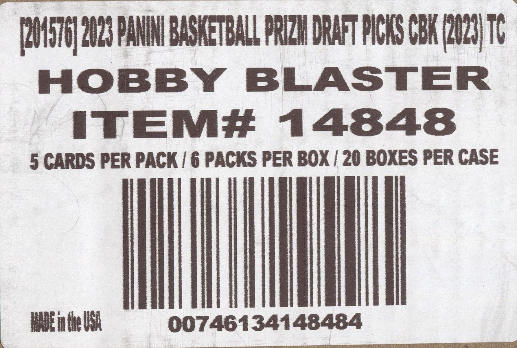 2023-24 Panini Prizm Draft Picks Basketball, 20 Hobby Blaster Box Case