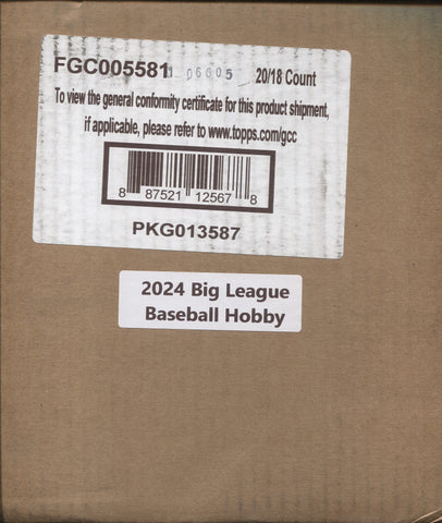 2024 Topps Big League Baseball Hobby, 20 Box Case