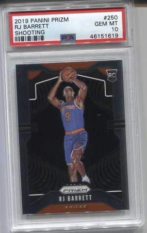 2019 PANINI PRIZM DRAFT PICKS BLUE #66 RJ BARRETT RC PSA 9