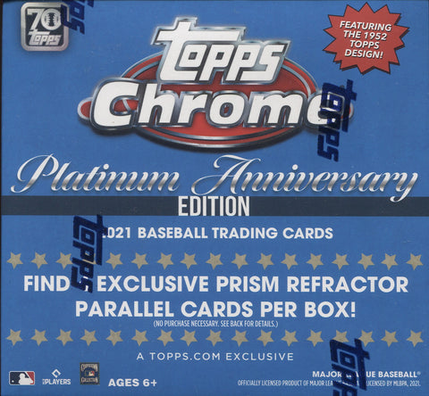 2021 Topps Chrome Platinum Anniversary Baseball, Mega Box BLUE