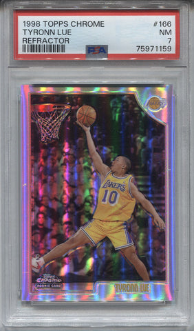 1998-99 Tyronn Lue Topps Chrome ROOKIE REFRACTOR RC PSA 7 #166 Los Angeles Lakers 1159
