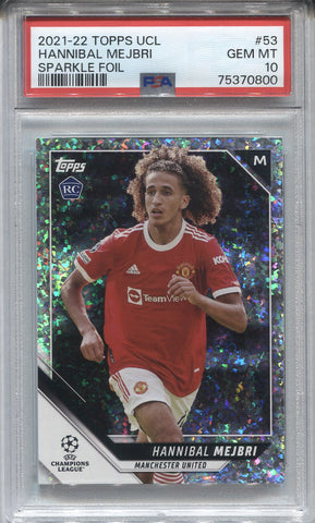 2021-22 Hannibal Topps UCL SPARKLE FOIL ROOKIE RC PSA 10 #453Manchester United 0800